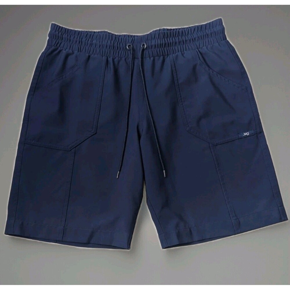 Jag Bermuda Shorts Blue Polyester Mens Size Small Drawstring Waist